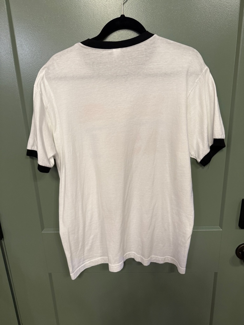 Tultex White Ringer Tee with Black Trim and Multicolor 'Vintage 1971' Graphic - Picture 4 of 5